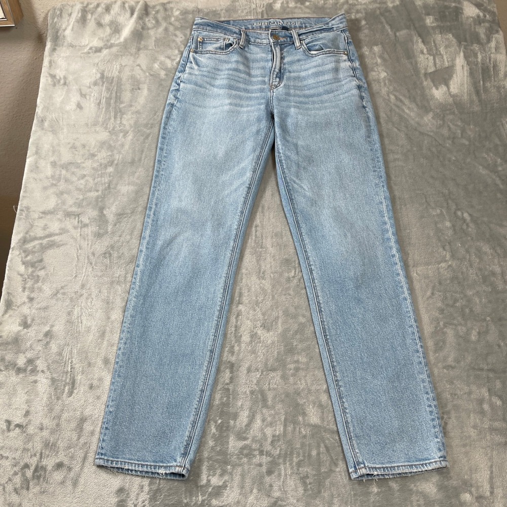 American Eagle Jeans Size 2 Regular‎ Super High-Rise Straight Light Wash Blue